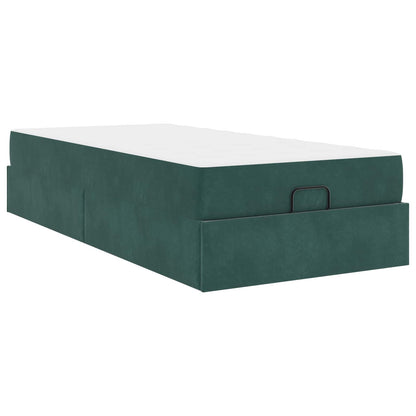 Struttura letto con materasso con materasso 2 pcs Verde Velluto