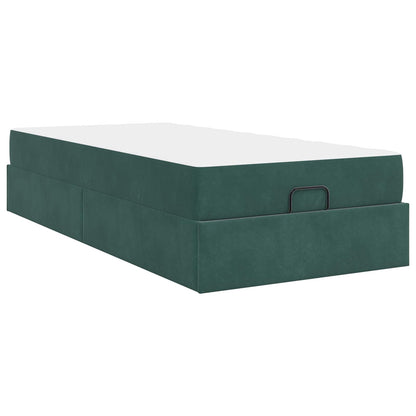 Struttura letto con materasso con materasso 2 pcs Verde Velluto