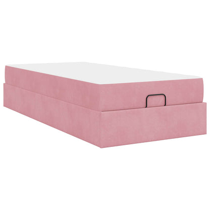 Struttura letto con materasso con materasso 2 pcs Rosa Velluto