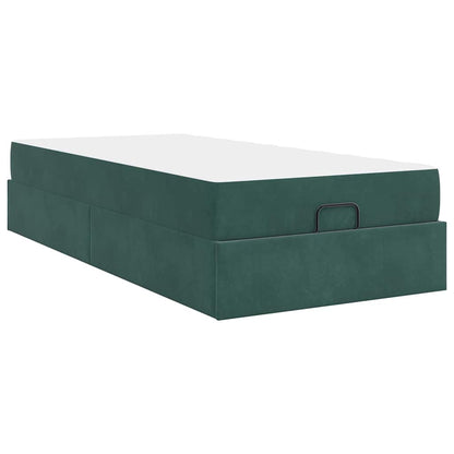 Struttura letto con materasso con materasso 2 pcs Verde Velluto