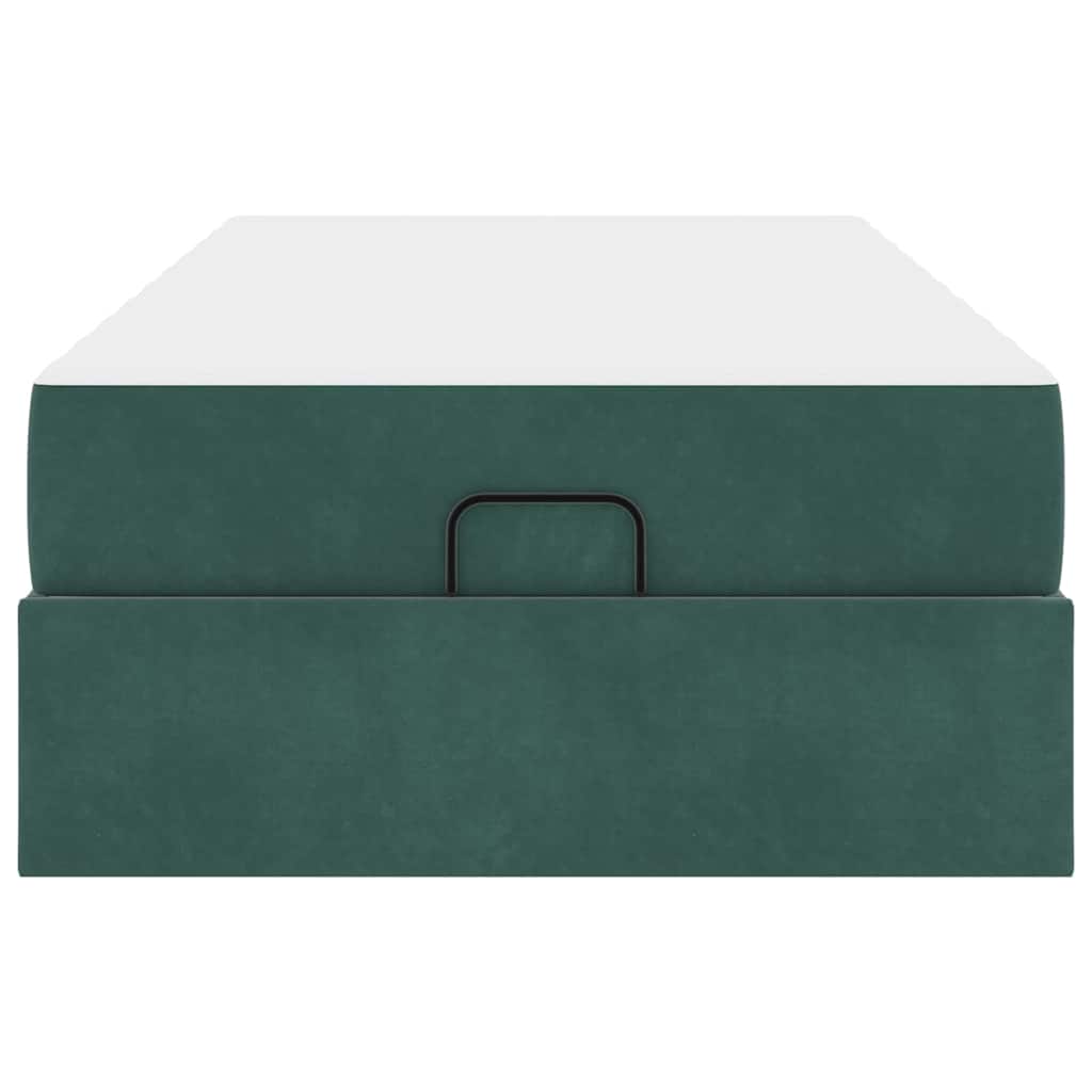 Struttura letto con materasso con materasso 2 pcs Verde Velluto