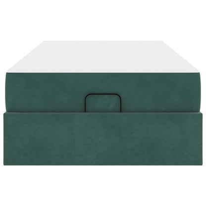 Struttura letto con materasso con materasso 2 pcs Verde Velluto