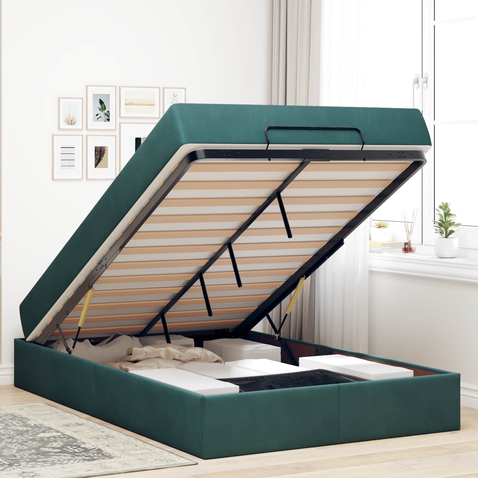 Struttura letto con materasso 2 pcs Verde Velluto | homemem39