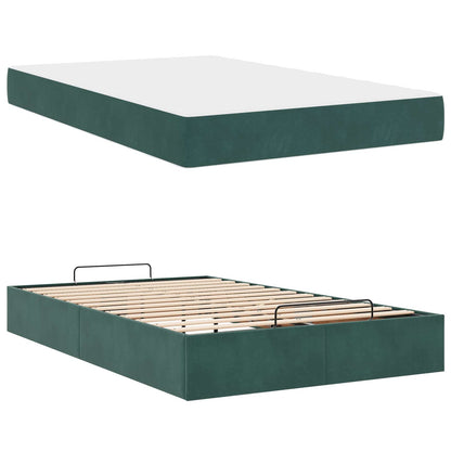 Struttura letto con materasso con materasso 2 pcs Verde Velluto