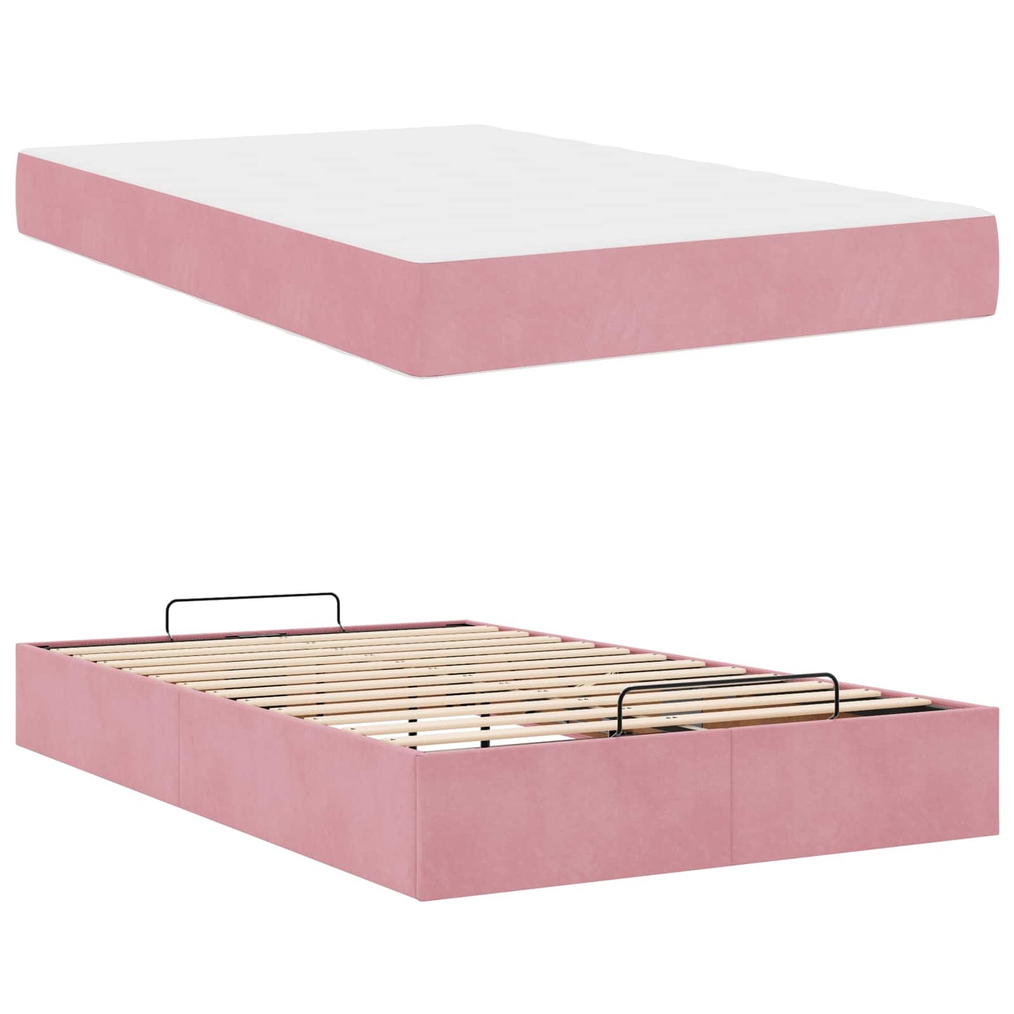 Struttura letto con materasso 2 pcs Rosa Velluto | homemem39