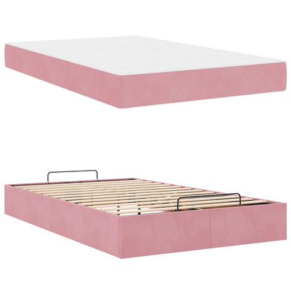 Struttura letto con materasso con materasso 2 pcs Rosa Velluto