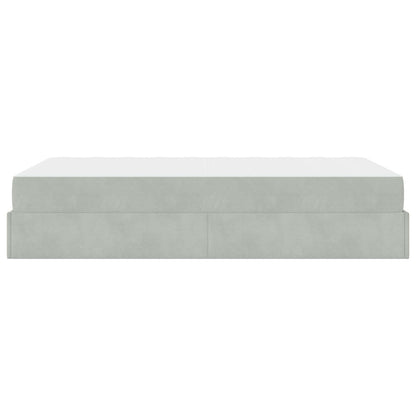 Struttura letto con materasso 2 pcs Grigio chiaro Velluto