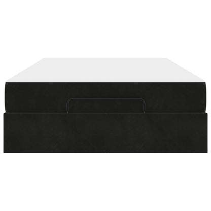 Struttura letto con materasso con materasso 2 pcs Nero Velluto