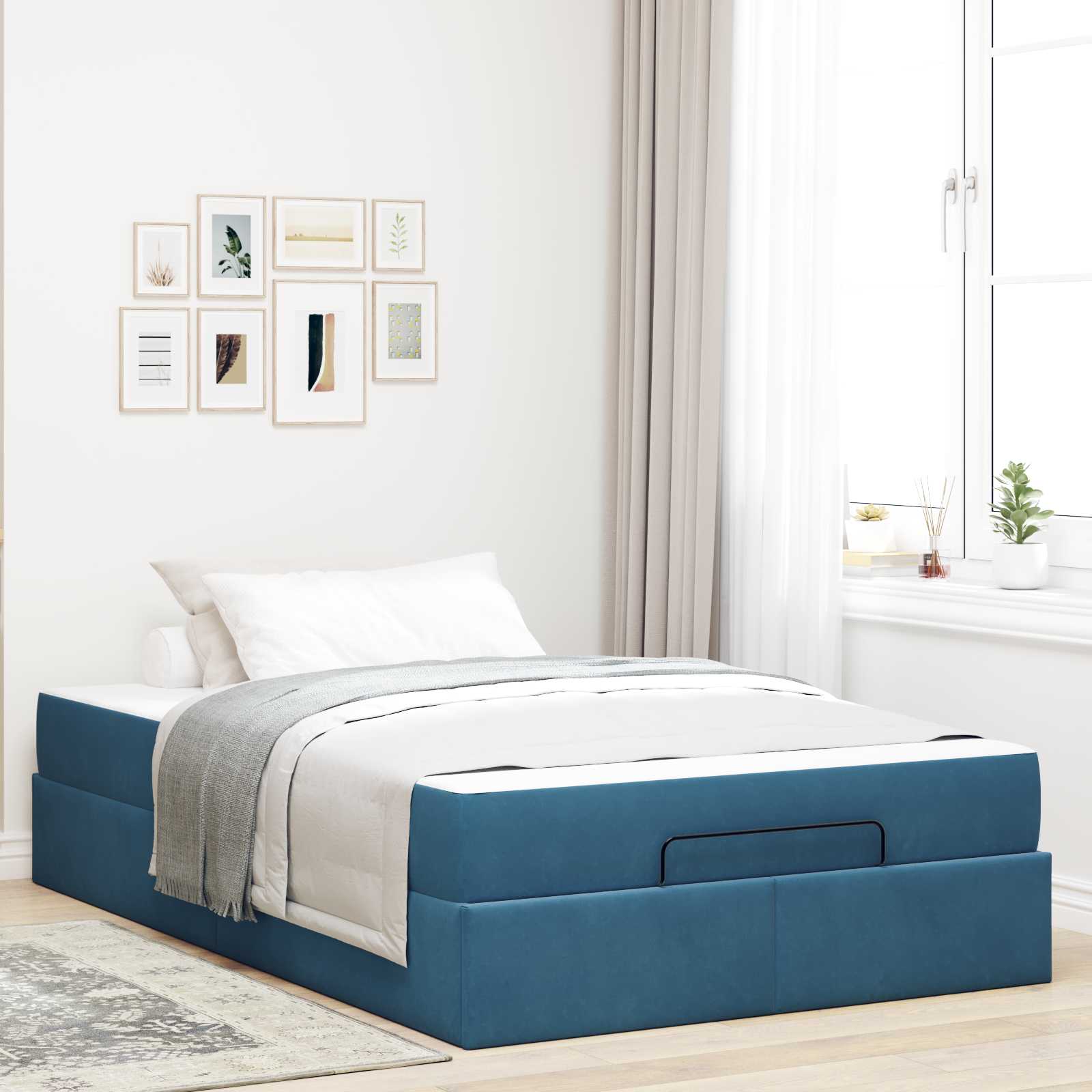 Struttura letto con materasso 2 pcs Blu Velluto | homemem39