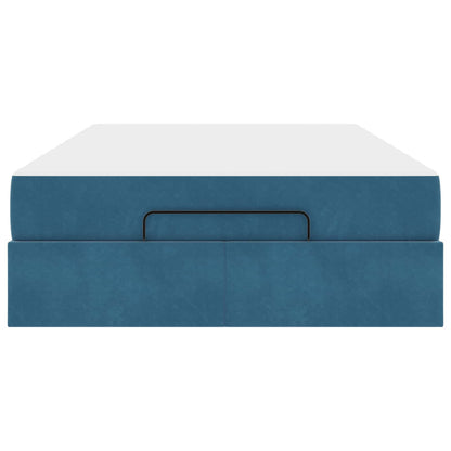 Struttura letto con materasso con materasso 2 pcs Blu Velluto