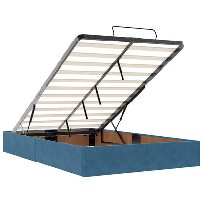 Struttura letto con materasso con materasso 2 pcs Blu Velluto