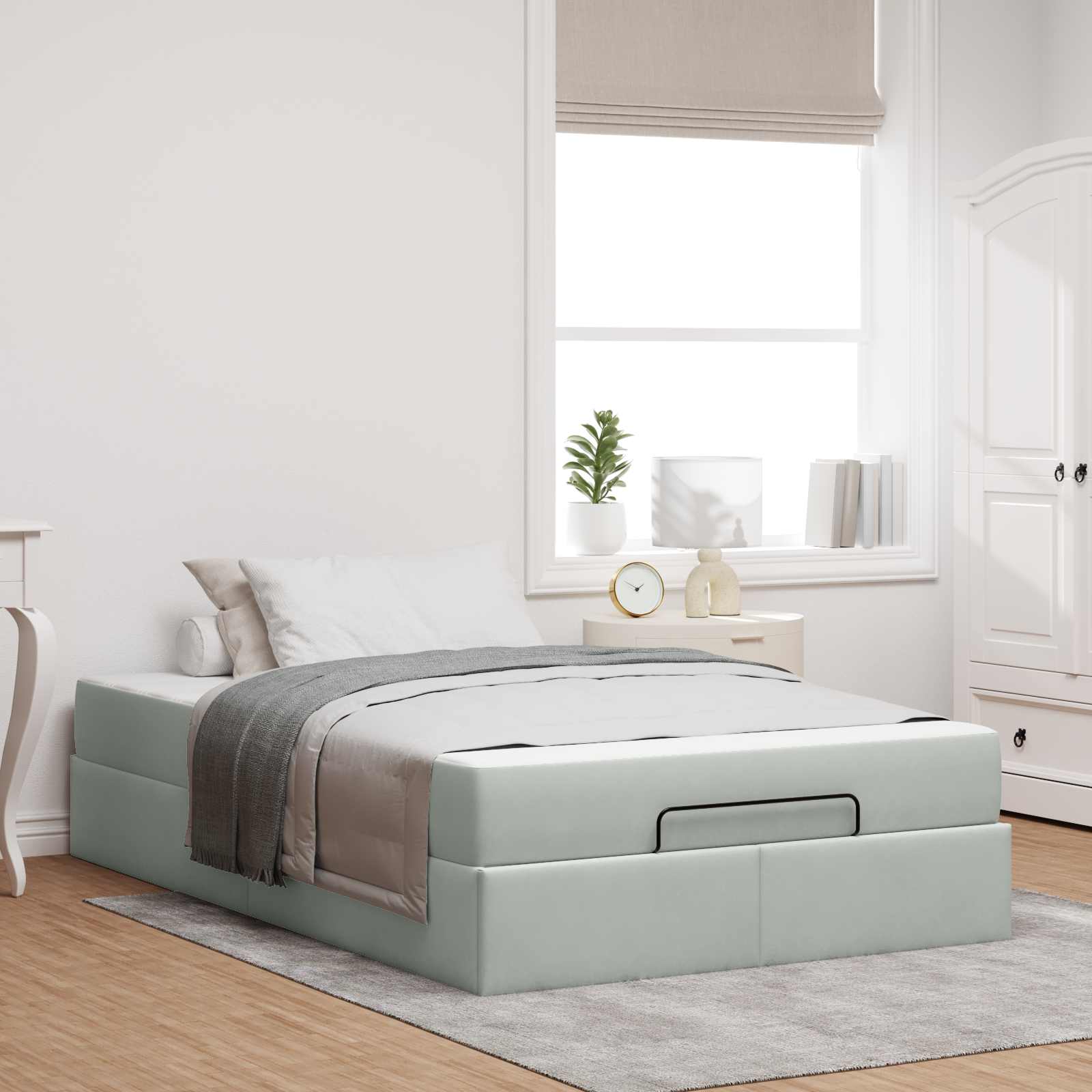 Struttura letto con materasso 2 pcs Grigio chiaro Velluto | homemem39