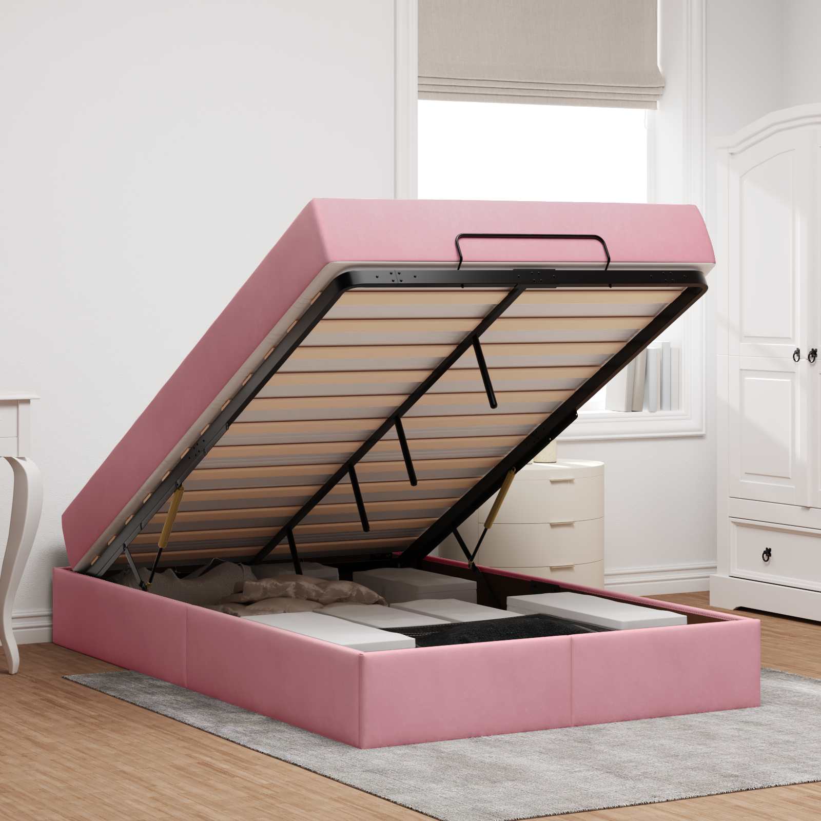 Struttura letto con materasso 2 pcs Rosa Velluto | homemem39