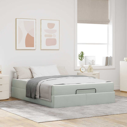 Struttura letto con materasso 2 pcs Grigio chiaro Velluto | homemem39
