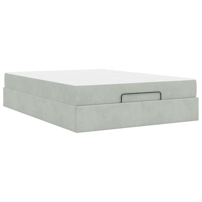 Struttura letto con materasso 2 pcs Grigio chiaro Velluto | homemem39