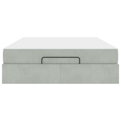 Struttura letto con materasso 2 pcs Grigio chiaro Velluto