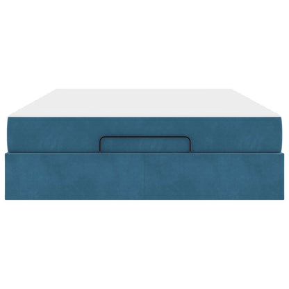Struttura letto con materasso con materasso 2 pcs Blu Velluto