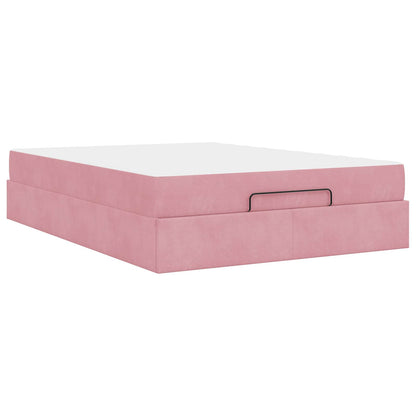 Struttura letto con materasso con materasso 2 pcs Rosa Velluto