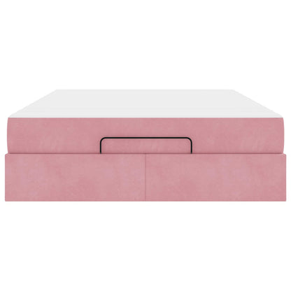 Struttura letto con materasso con materasso 2 pcs Rosa Velluto