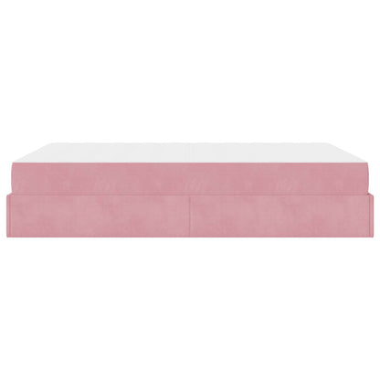 Struttura letto con materasso con materasso 2 pcs Rosa Velluto