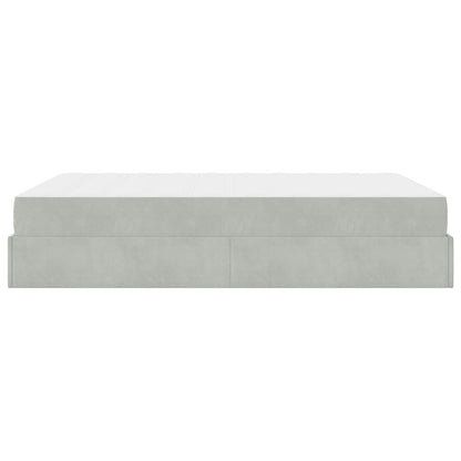 Struttura letto con materasso 2 pcs Grigio chiaro Velluto