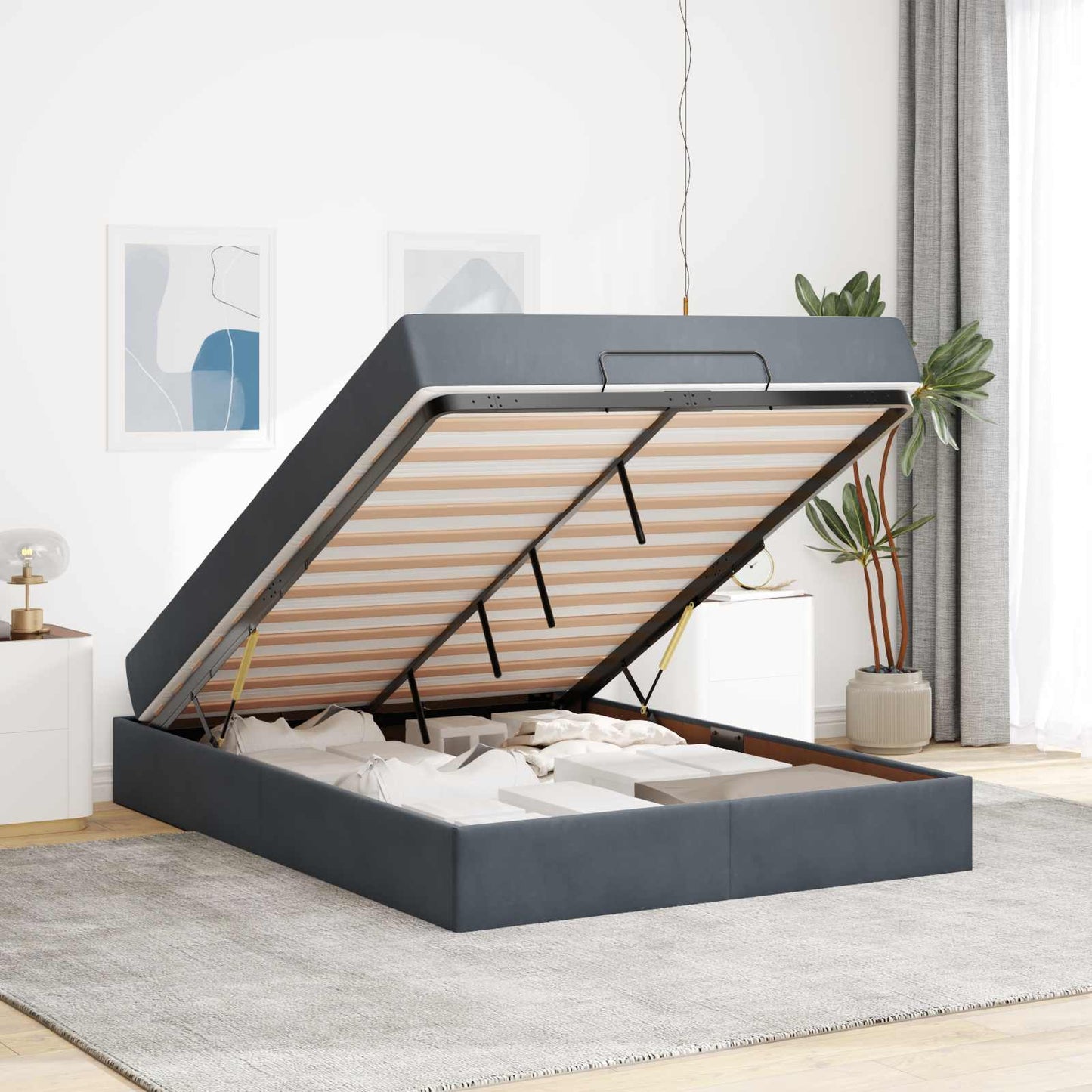 Struttura letto con materasso 2 pcs Grigio Sfumato Velluto | homemem39