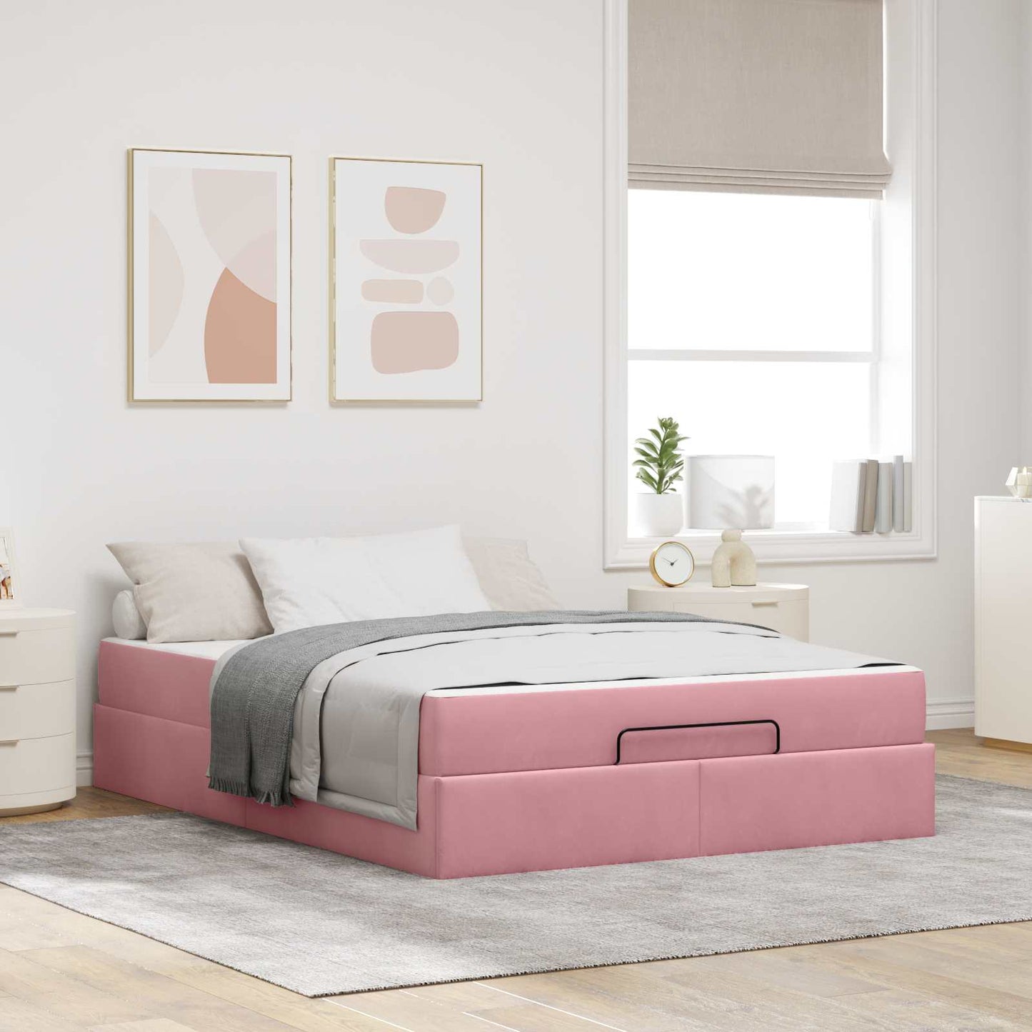 Struttura letto con materasso 2 pcs Rosa Velluto | homemem39
