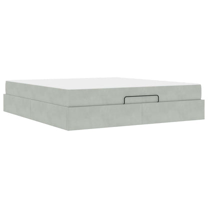 Struttura letto con materasso 2 pcs Grigio chiaro Velluto