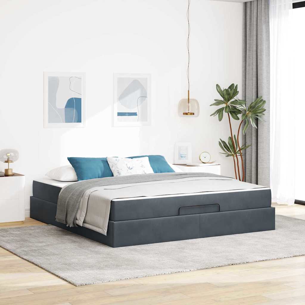 Struttura letto con materasso 2 pcs Grigio Sfumato Velluto