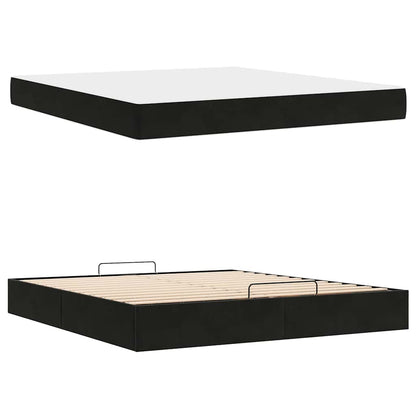 Struttura letto con materasso con materasso 2 pcs Nero Velluto
