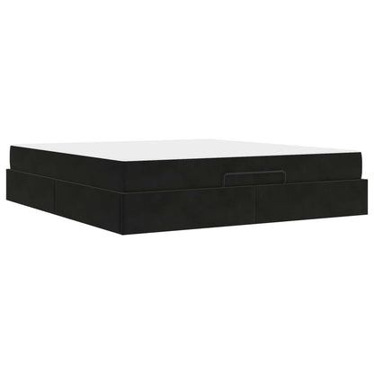 Struttura letto con materasso con materasso 2 pcs Nero Velluto