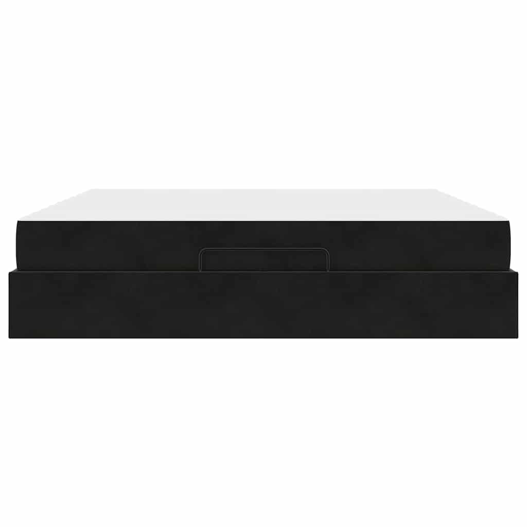 Struttura letto con materasso con materasso 2 pcs Nero Velluto