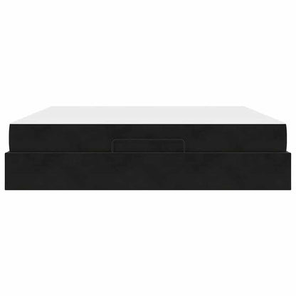 Struttura letto con materasso con materasso 2 pcs Nero Velluto