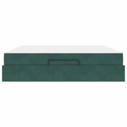 Struttura letto con materasso con materasso 2 pcs Verde Velluto