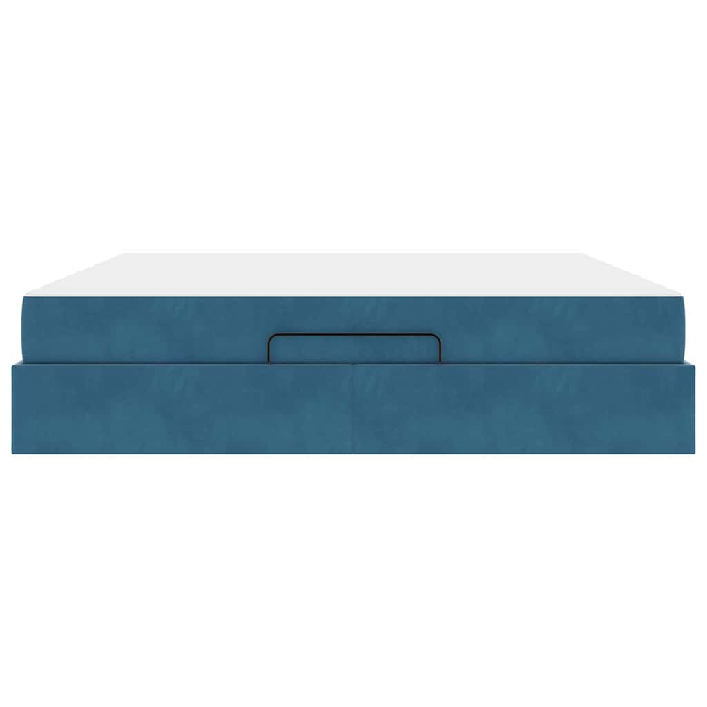 Struttura letto con materasso con materasso 2 pcs Blu Velluto