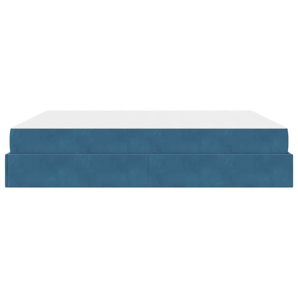 Struttura letto con materasso con materasso 2 pcs Blu Velluto