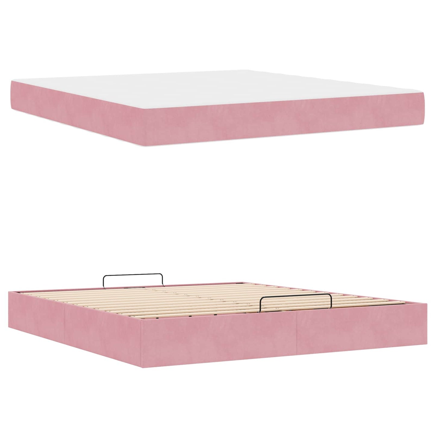 Struttura letto con materasso 2 pcs Rosa Velluto | homemem39