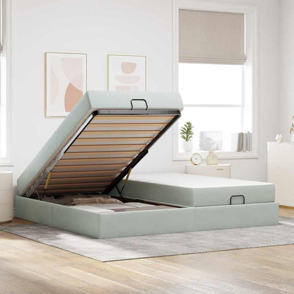 Struttura letto con materasso 2 pcs Grigio chiaro Velluto | homemem39