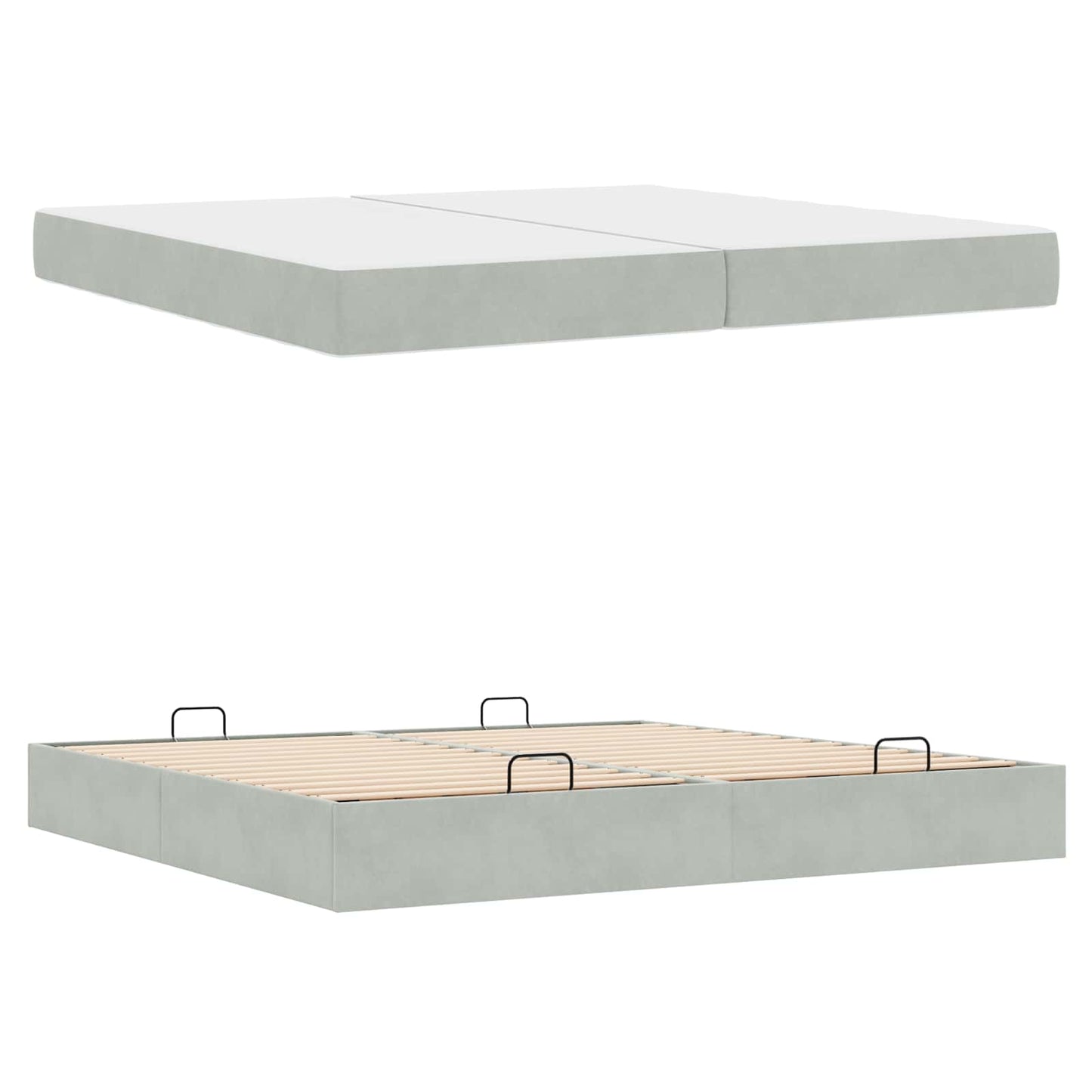 Struttura letto con materasso 2 pcs Grigio chiaro Velluto | homemem39