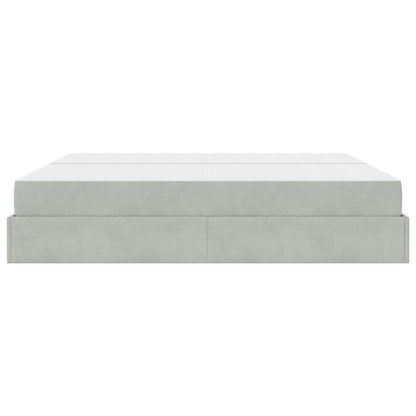 Struttura letto con materasso 2 pcs Grigio chiaro Velluto | homemem39
