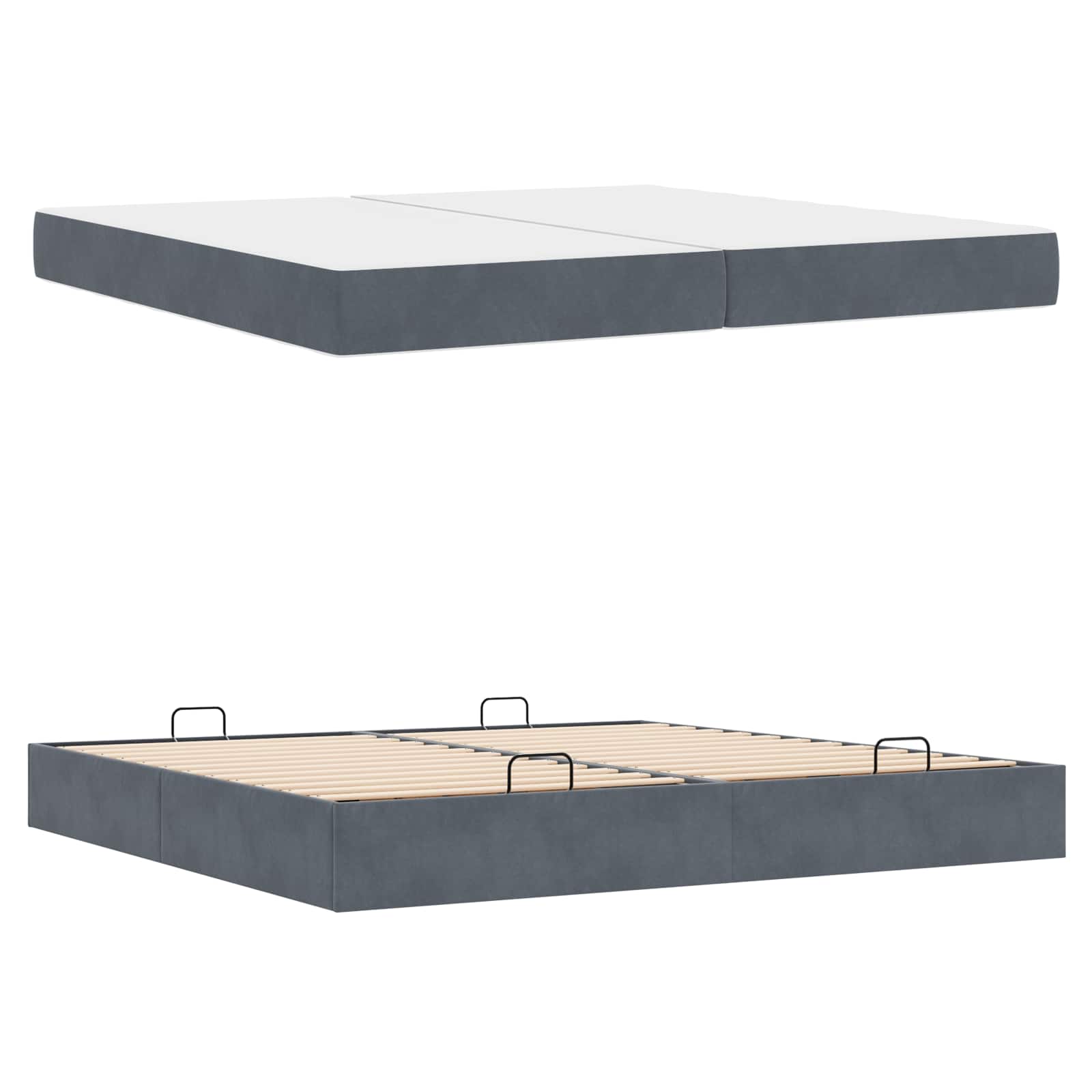 Struttura letto con materasso 2 pcs Grigio Sfumato Velluto | homemem39