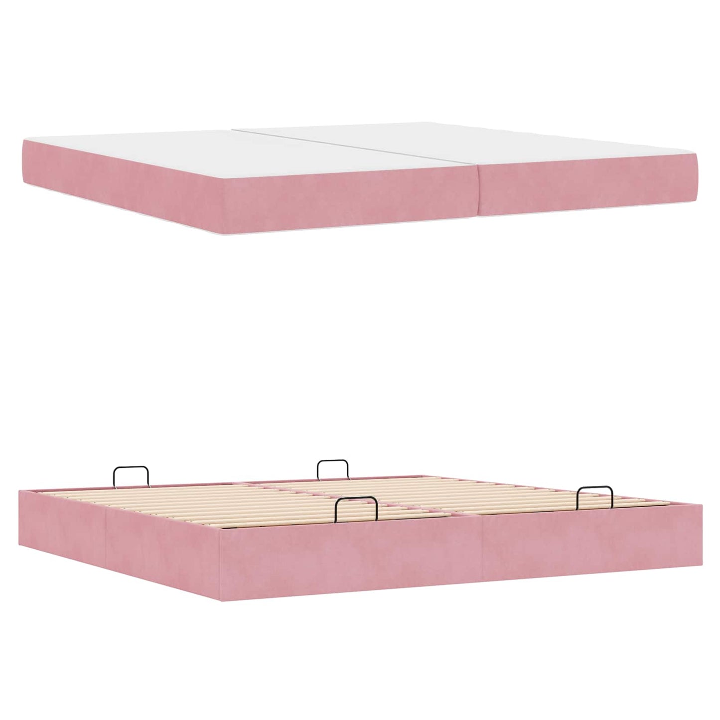 Struttura letto con materasso con materasso 2 pcs Rosa Velluto | homemem39