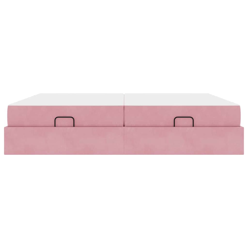 Struttura letto con materasso con materasso 2 pcs Rosa Velluto | homemem39