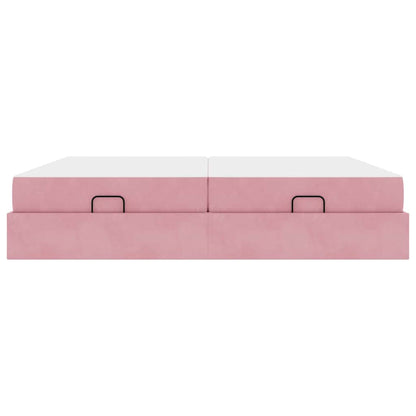 Struttura letto con materasso con materasso 2 pcs Rosa Velluto | homemem39