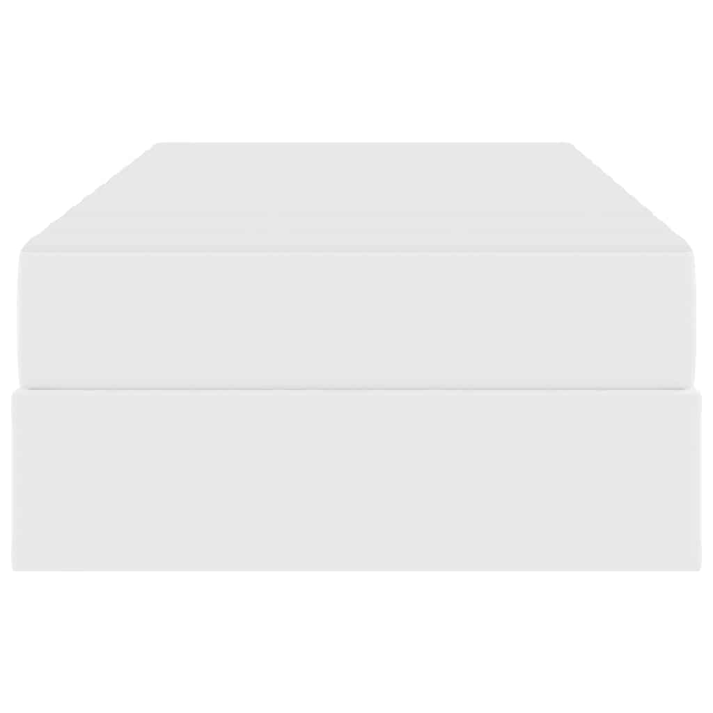 Letto con contenitore e materasso 2 pcs Bianco Pelle | homemem39