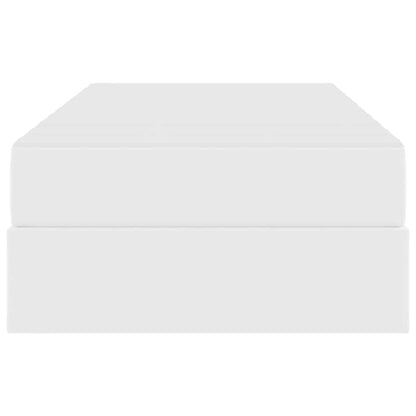 Letto con contenitore e materasso 2 pcs Bianco Pelle | homemem39