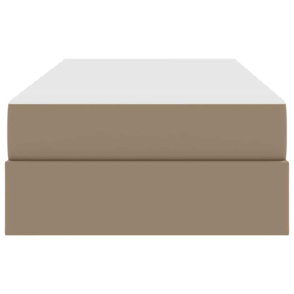 Letto con contenitore e materasso 2 pcs Cappuccino Pelle | homemem39