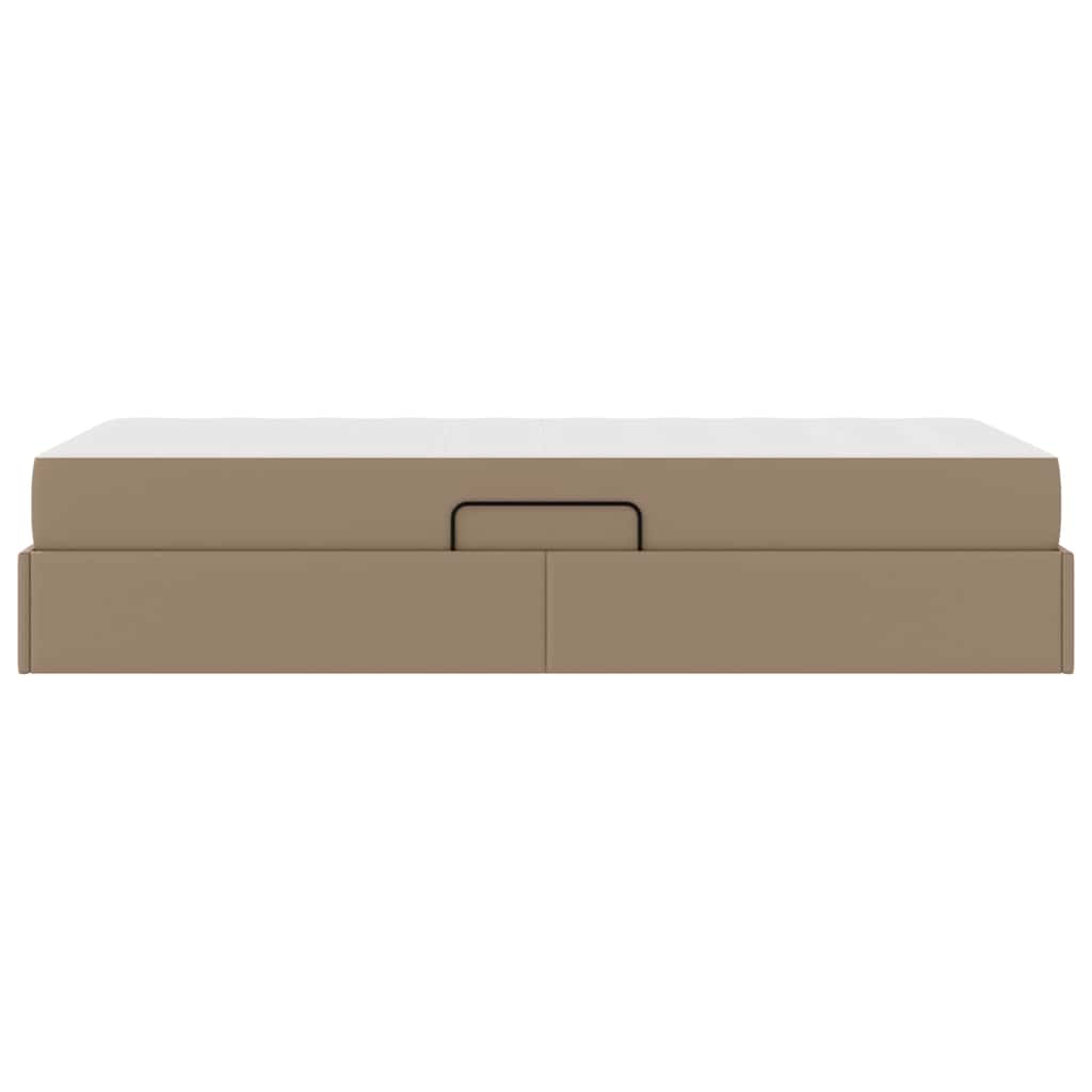 Letto con contenitore e materasso 2 pcs Cappuccino Pelle | homemem39
