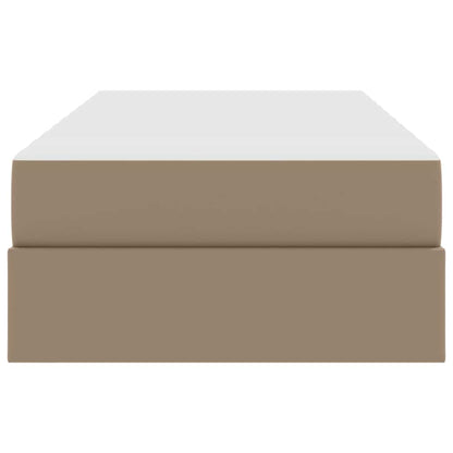 Letto con contenitore e materasso 2 pcs Cappuccino Pelle | homemem39
