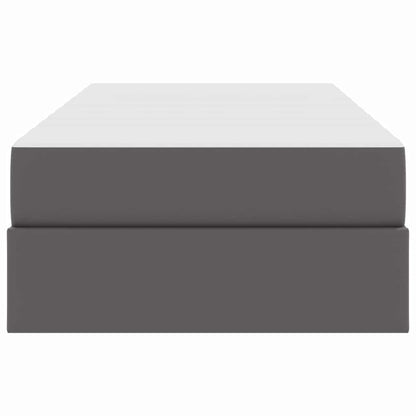 Letto con contenitore e materasso 2 pcs Grigio Pelle | homemem39